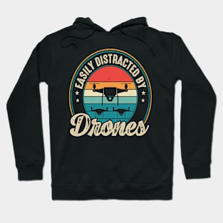 Easily Distracted By Drone Vintage Hoodie